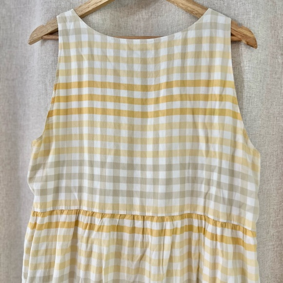 Madewell Button-Front Tiered Mini
Dress Yellow Gingham Dress - Picture 9 of 9
